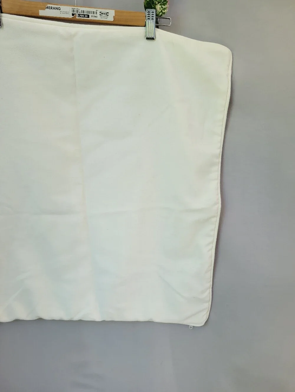 Pottery Barn Solid Canvas Piped Throw Pillow Cover Cream 22 x 22